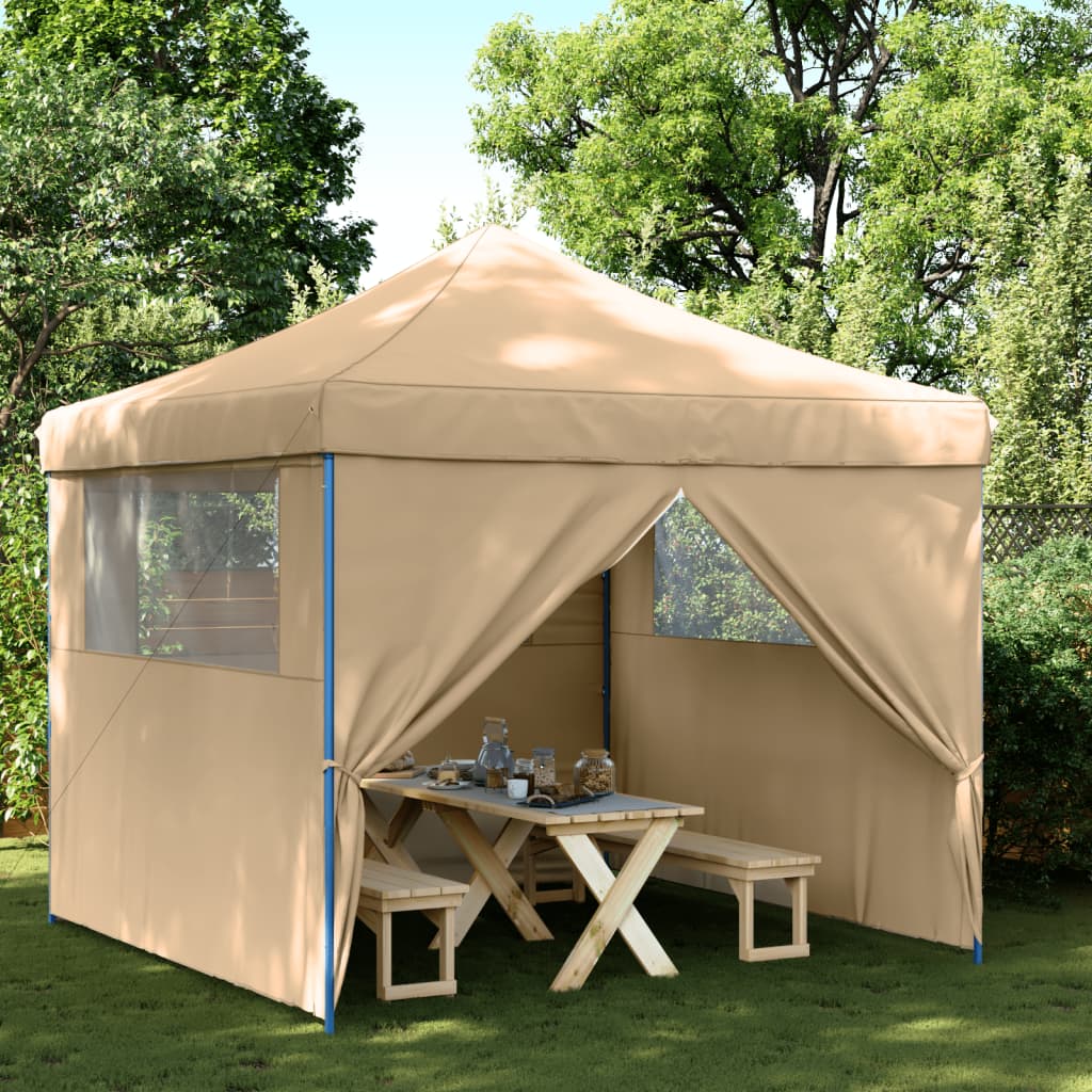 Tendone per Feste Pieghevole Pop-Up con 4 Pareti Beige