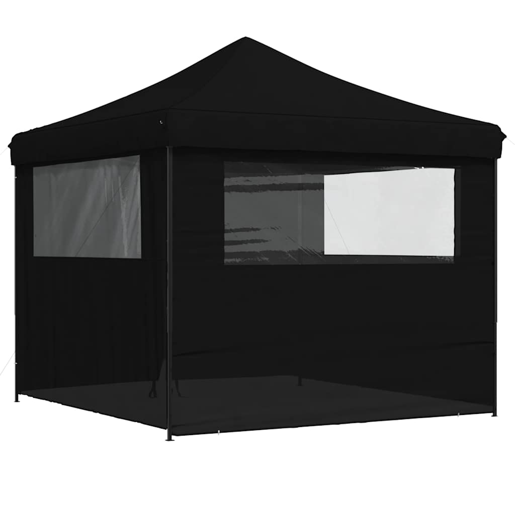 Tendone per Feste Pieghevole Pop-Up con 4 Pareti Nero