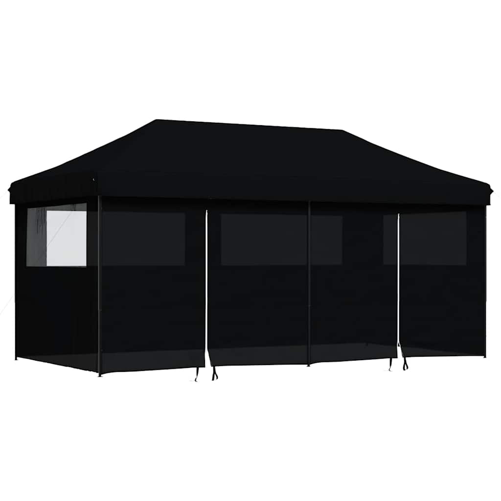 Tendone per Feste Pieghevole Pop-Up con 4 Pareti Nero