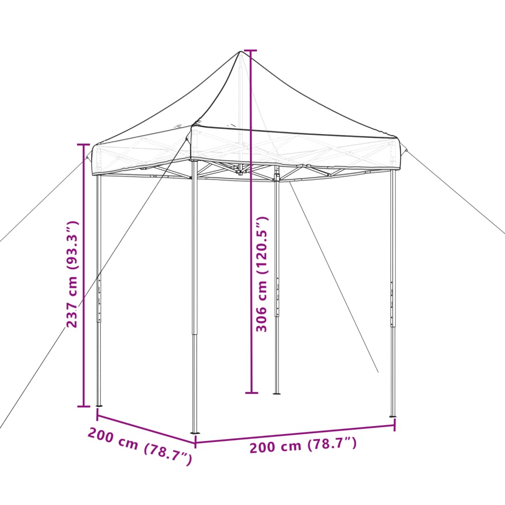 Tenda da Festa Pieghevole Pop-Up Beige 200x200x306 cm