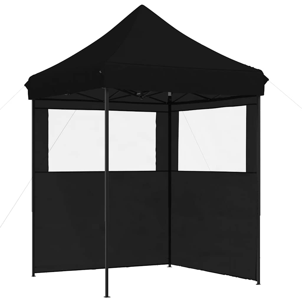 Tendone per Feste Pieghevole Pop-Up con 2 Pareti Nero