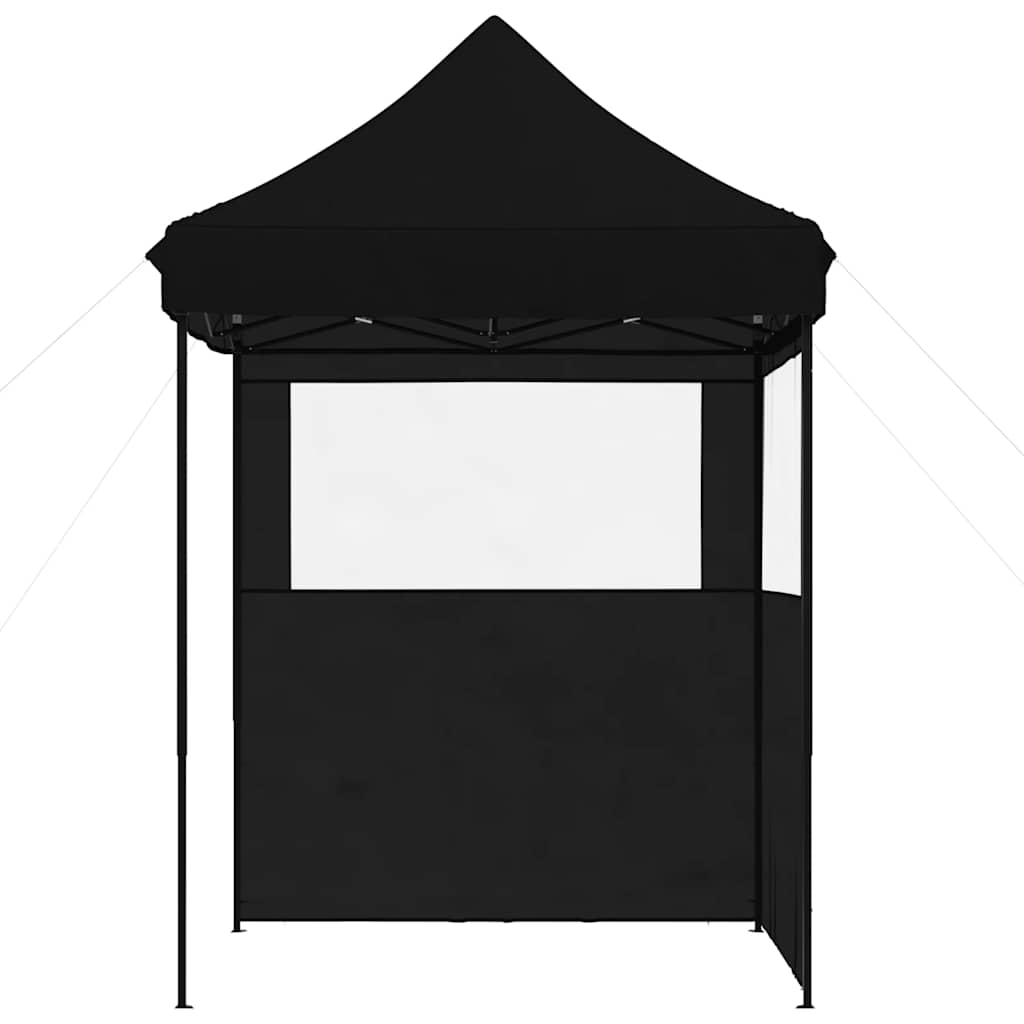 Tendone per Feste Pieghevole Pop-Up con 2 Pareti Nero