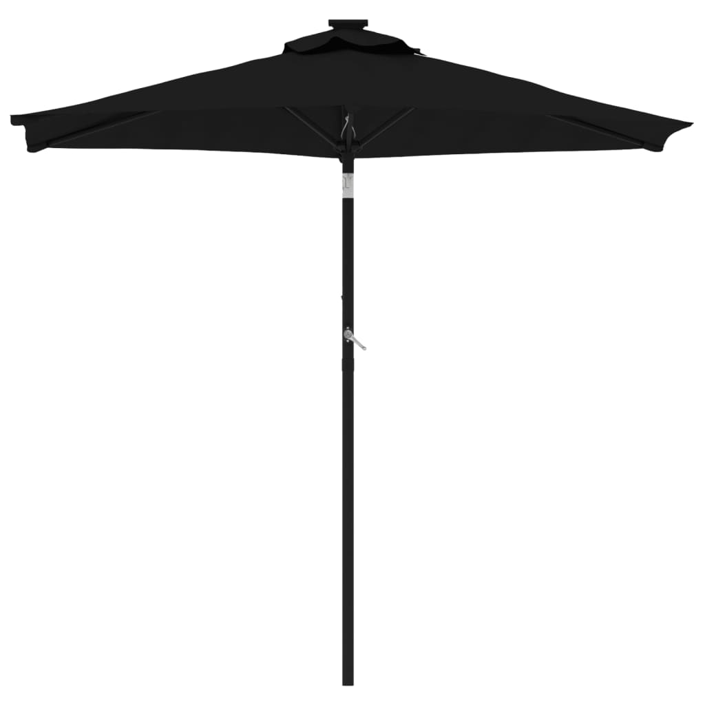 Ombrellone Giardino con Palo in Acciaio Nero 225x225x212 cm