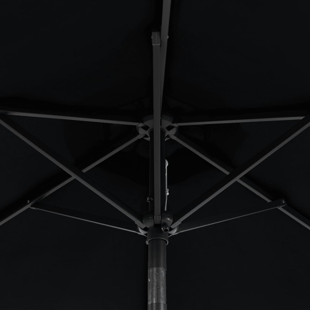 Ombrellone Giardino con Palo in Acciaio Nero 225x225x212 cm