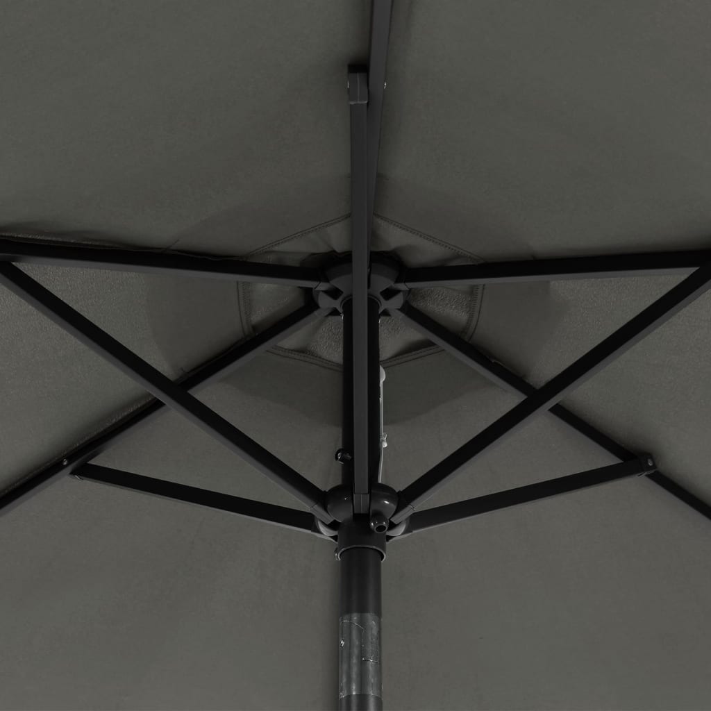 Ombrellone Giardino LED Palo Acciaio Antracite 225x225x212 cm