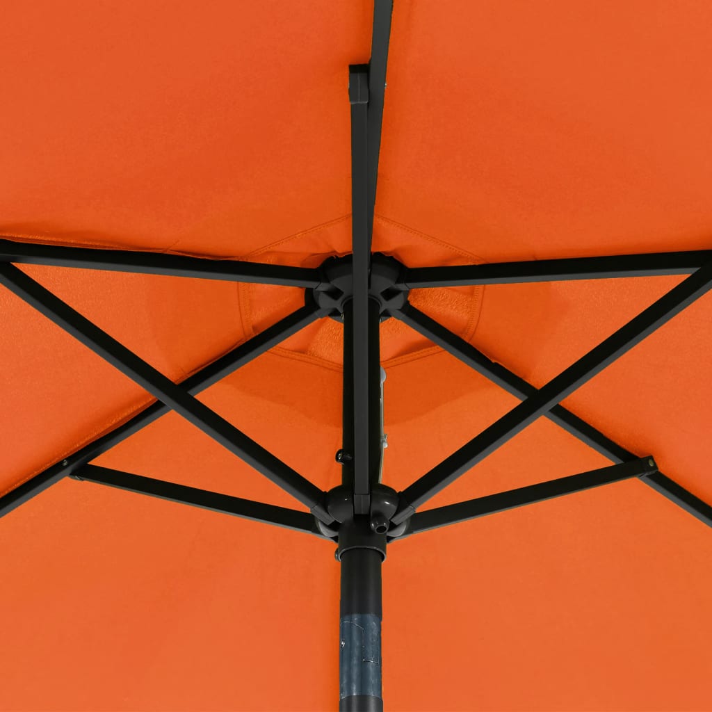 Ombrellone Giardino LED Palo Acciaio Terracotta 225x225x212 cm