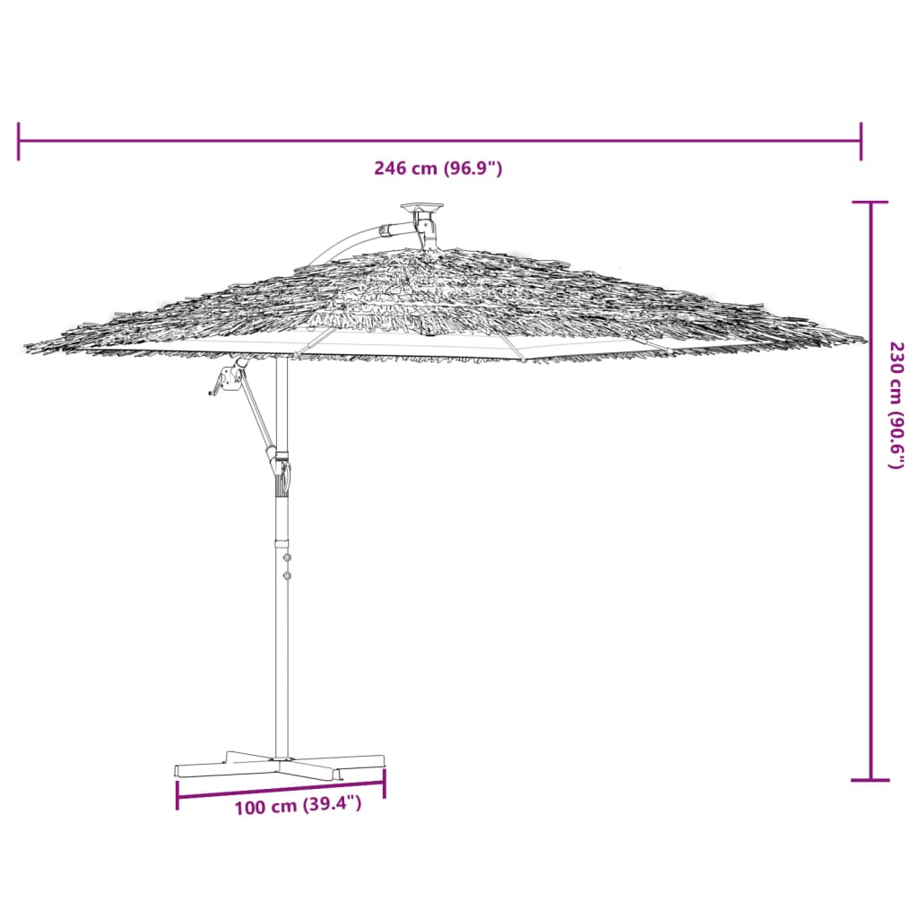 Ombrellone Giardino con Palo in Acciaio Verde 246x246x230 cm