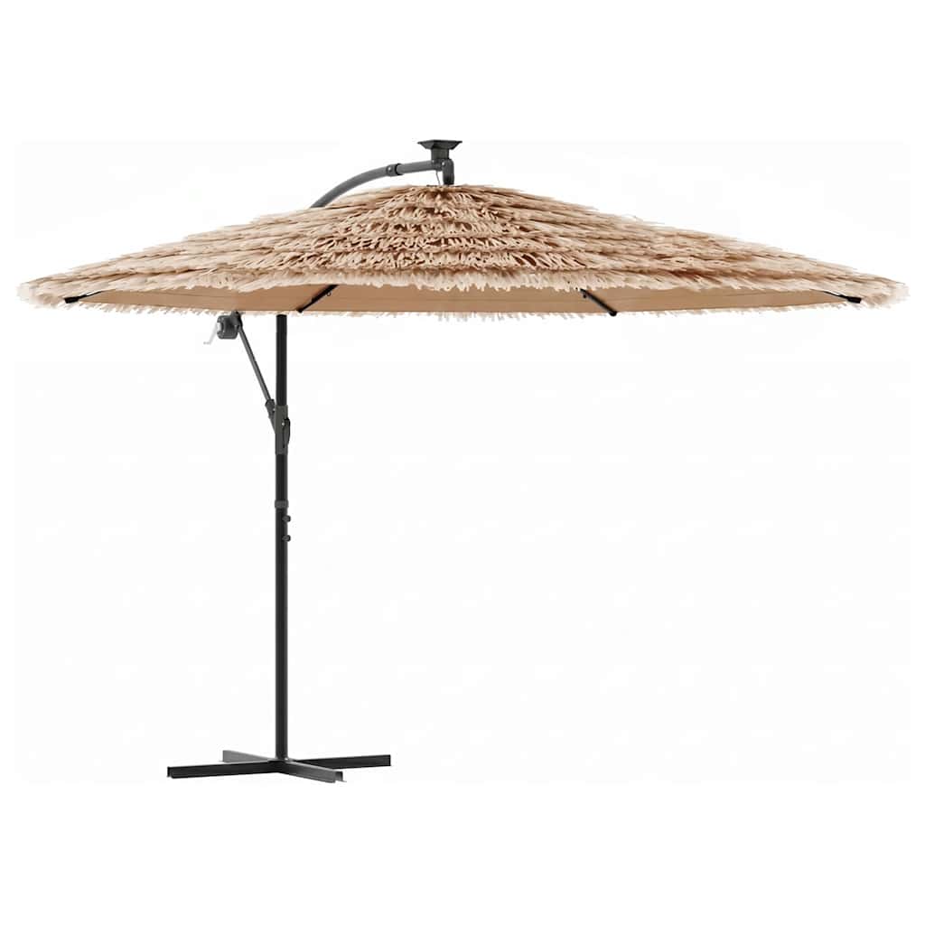 Ombrellone Giardino con Palo in Acciaio Marrone 269x269x235 cm