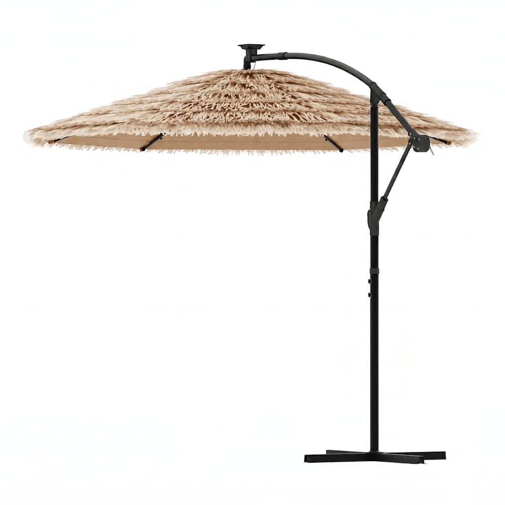 Ombrellone Giardino con Palo in Acciaio Marrone 269x269x235 cm