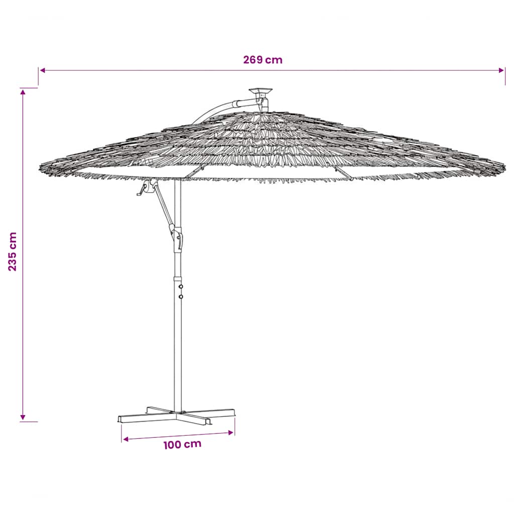 Ombrellone Giardino con Palo in Acciaio Blu 269x269x235 cm