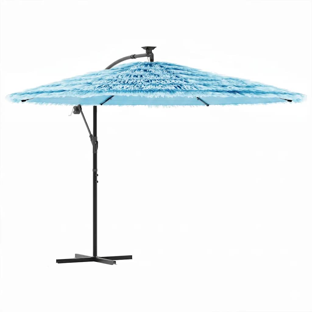 Ombrellone Giardino con Palo in Acciaio Blu 269x269x235 cm