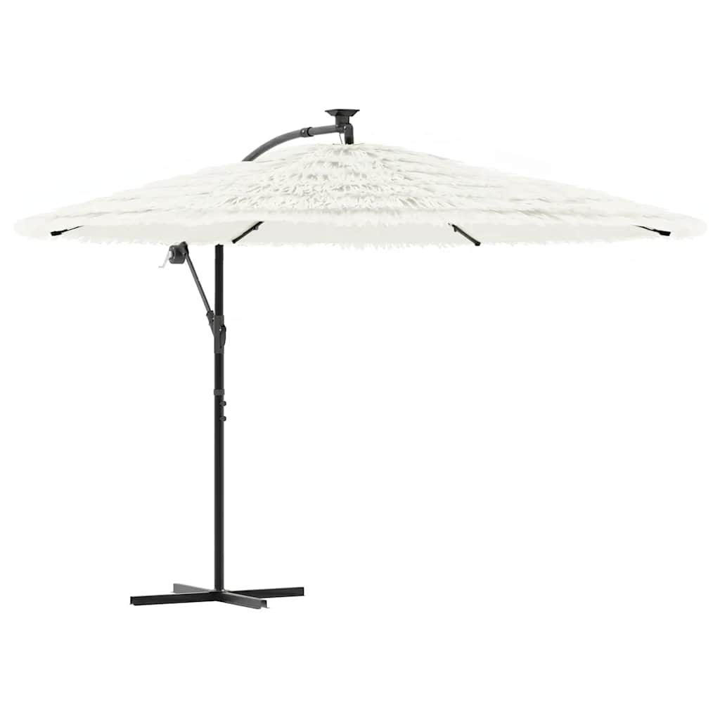Ombrellone Giardino con Palo in Acciaio Bianco 269x269x235 cm