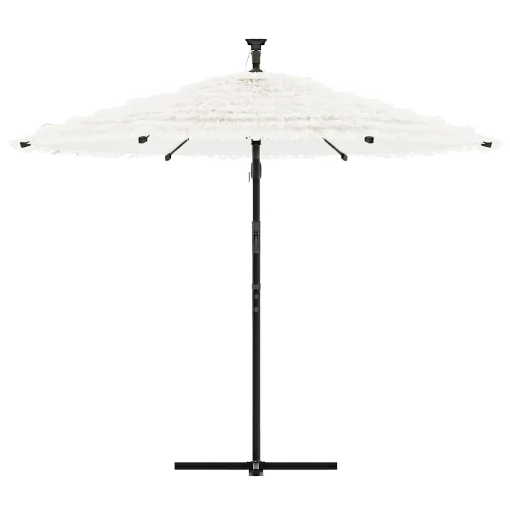 Ombrellone Giardino con Palo in Acciaio Bianco 269x269x235 cm