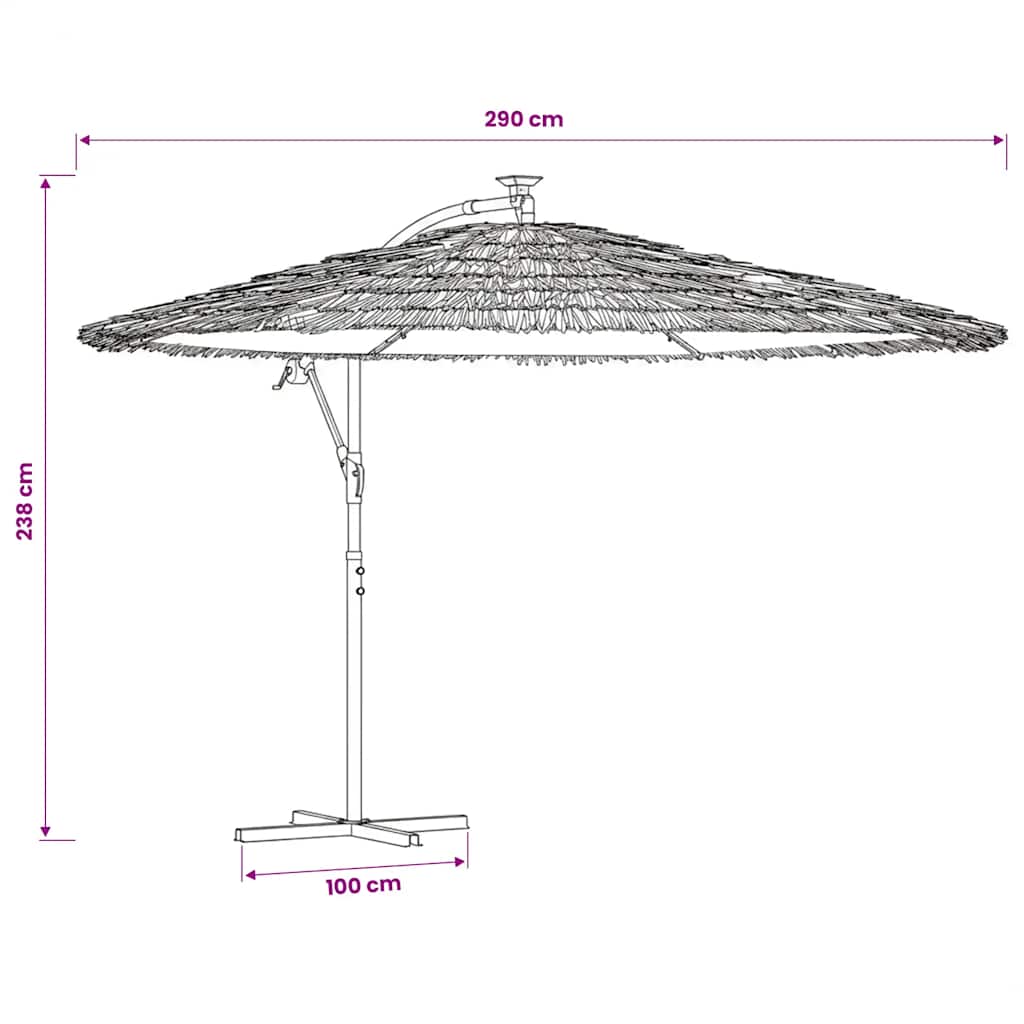 Ombrellone Giardino con Palo in Acciaio Marrone 290x290x238 cm