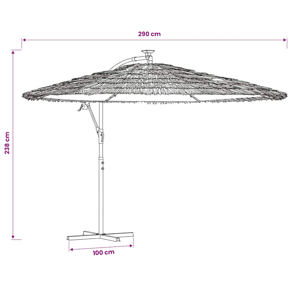 Ombrellone Giardino con Palo in Acciaio Bianco 290x290x238 cm