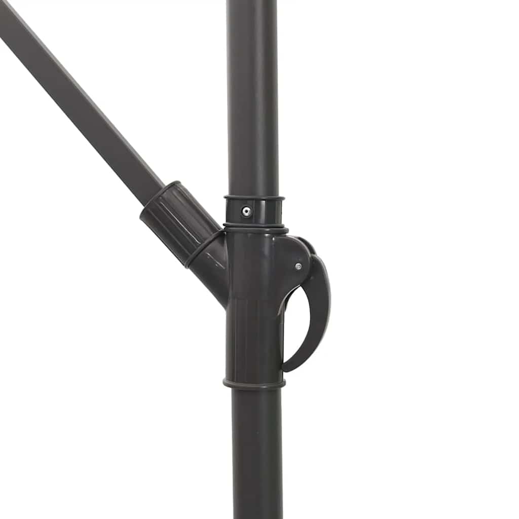 Ombrellone Giardino LED e Palo in Acciaio Marrone 246x246x230cm