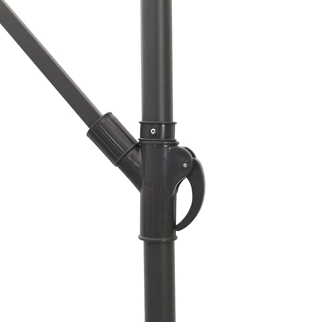 Ombrellone Giardino LED e Palo in Acciaio Marrone 269x269x235cm