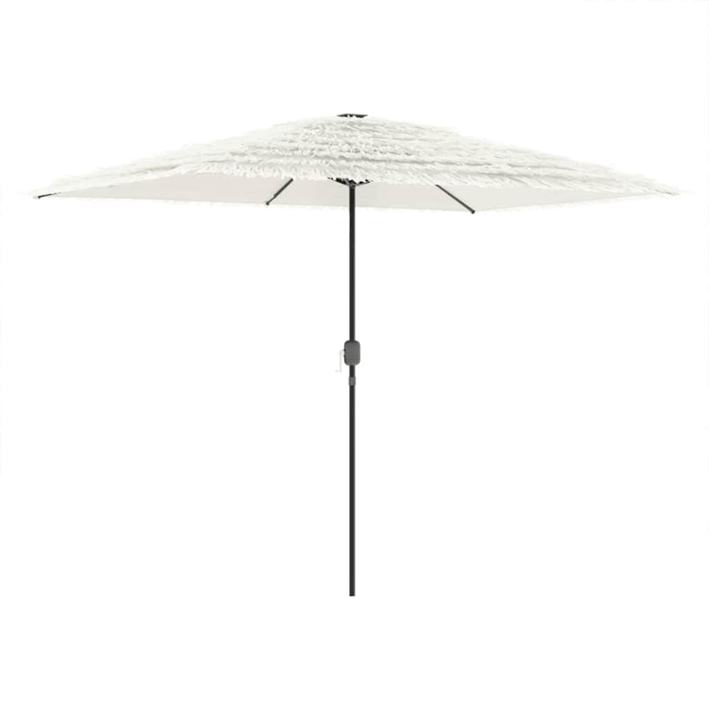 Ombrellone Giardino con Palo in Acciaio Bianco 300x200x250 cm