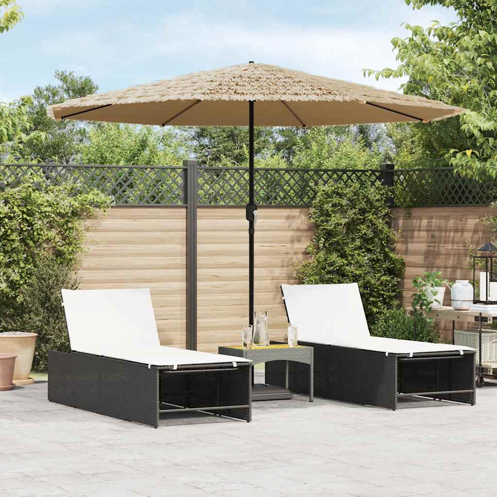 Ombrellone Giardino con Palo in Acciaio Marrone 324x324x247 cm