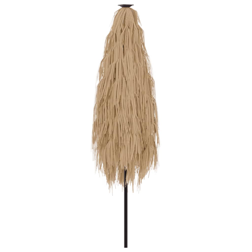 Ombrellone Giardino LED e Palo in Acciaio Marrone 388x388x248cm