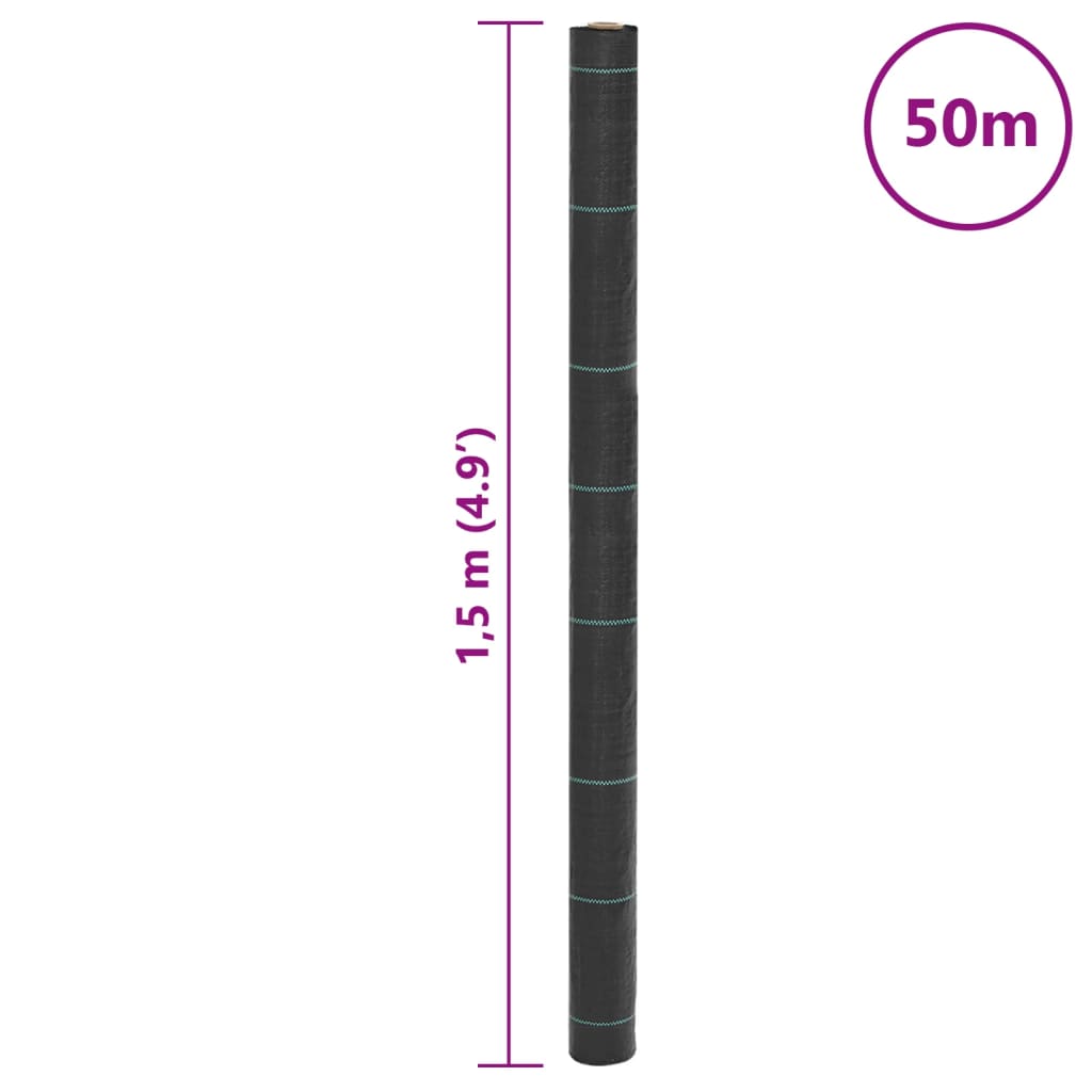 Telo anti-erbacce Nero 1,5x50 m PP