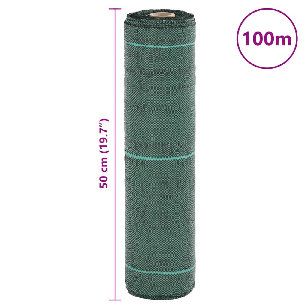 Membrana anti-erbacce verde 0,5x100 m PP