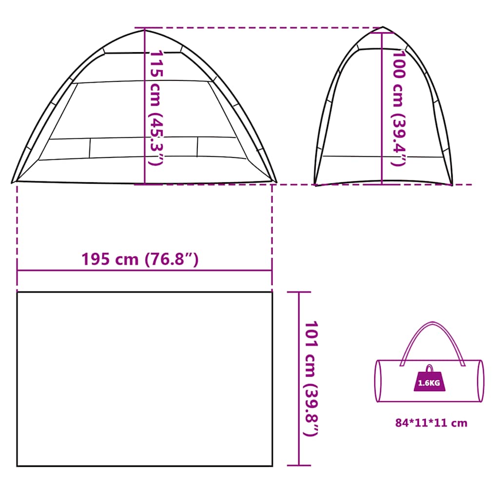 Tenda da Spiaggia 2Persone Azzurro Rilascio Rapido Impermeabile
