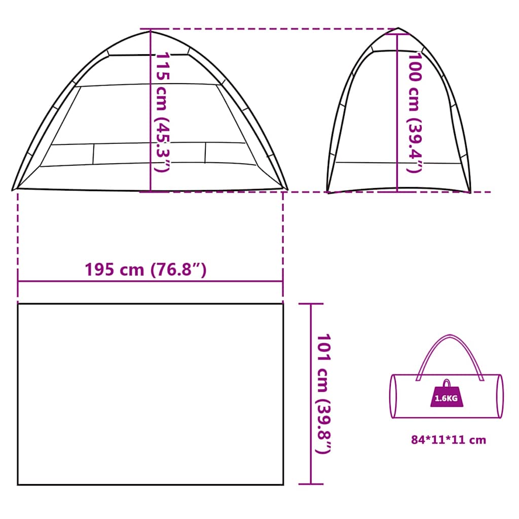 Tenda da Spiaggia 2 Persone Grigio Rilascio Rapido Impermeabile
