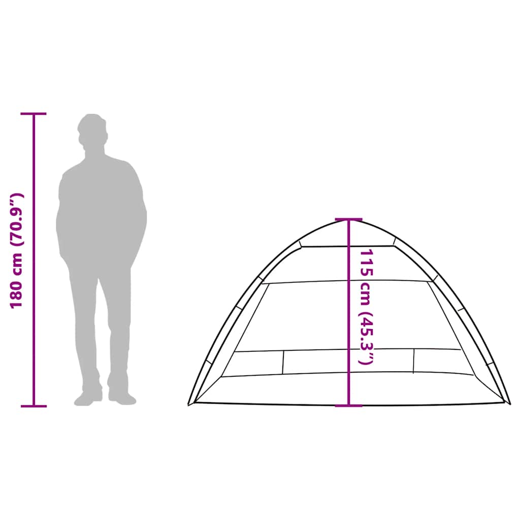 Tenda da Spiaggia 2 Persone Grigio Rilascio Rapido Impermeabile