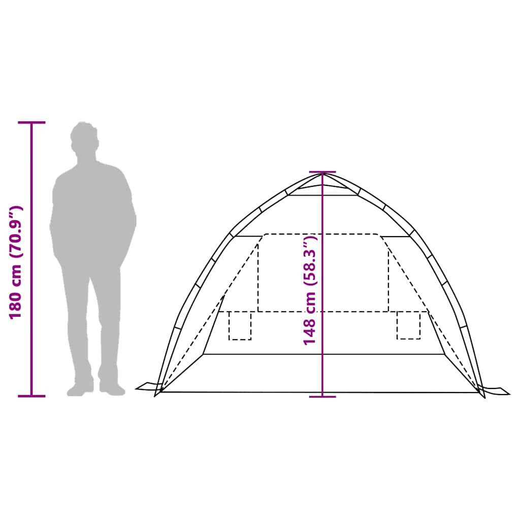 Tenda da Spiaggia 2 Persone Grigio Rilascio Rapido Impermeabile
