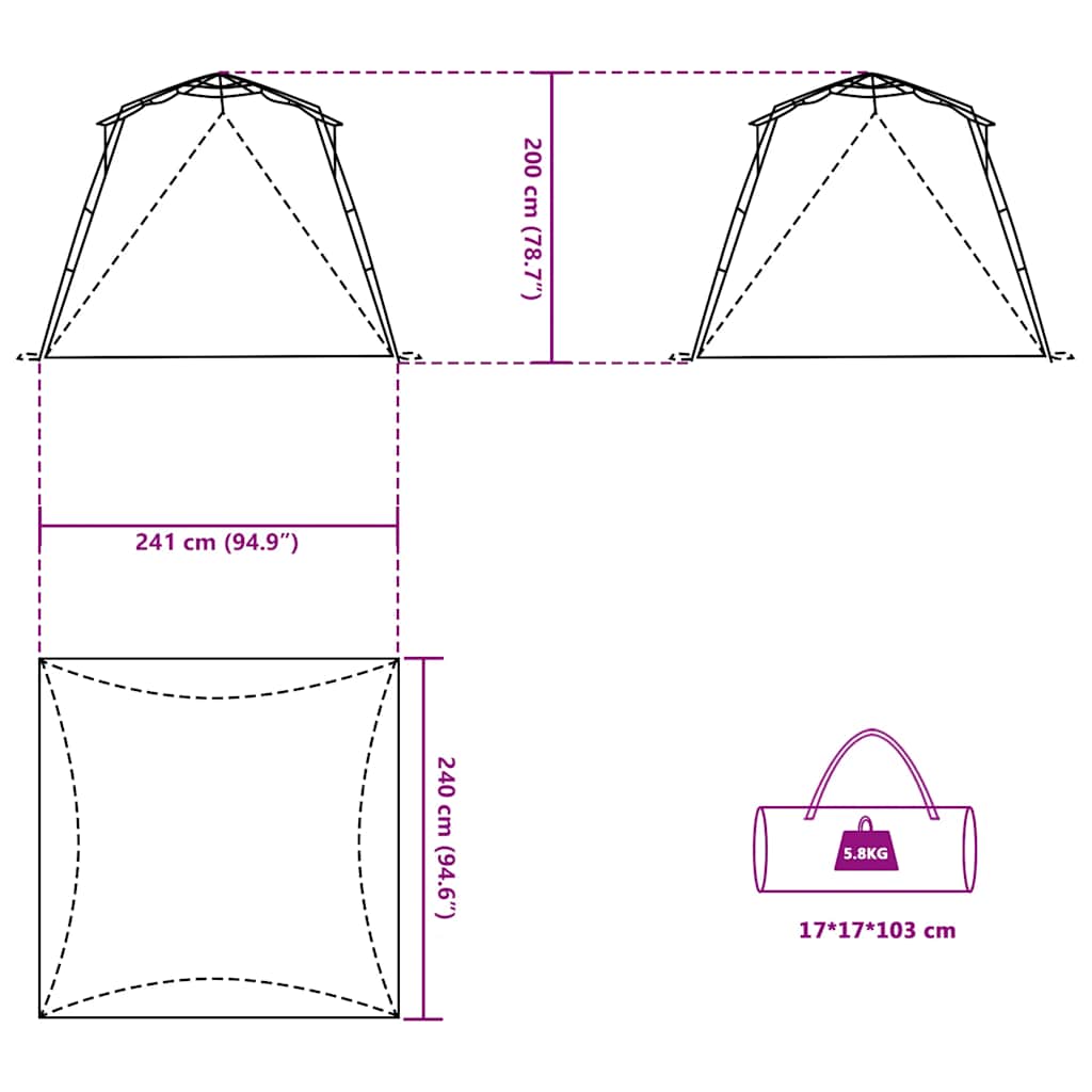 Tenda da Spiaggia 4 Persone Verde Rilascio Rapido Impermeabile