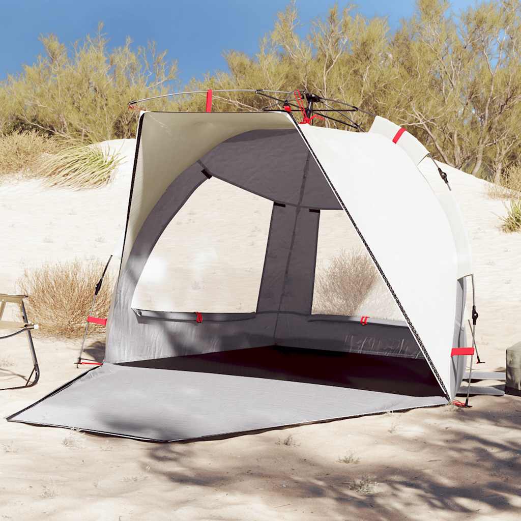 Tenda da Spiaggia 2 Persone Grigio Rilascio Rapido Impermeabile