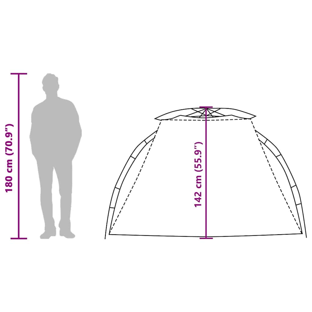 Tenda da Spiaggia 2 Persone Grigio Rilascio Rapido Impermeabile
