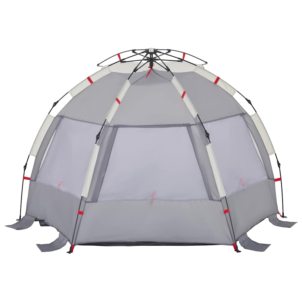 Tenda da Spiaggia 2 Persone Grigio Rilascio Rapido Impermeabile