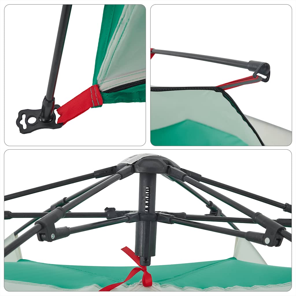 Tenda da Spiaggia 3 Persone Verde Rilascio Rapido Impermeabile