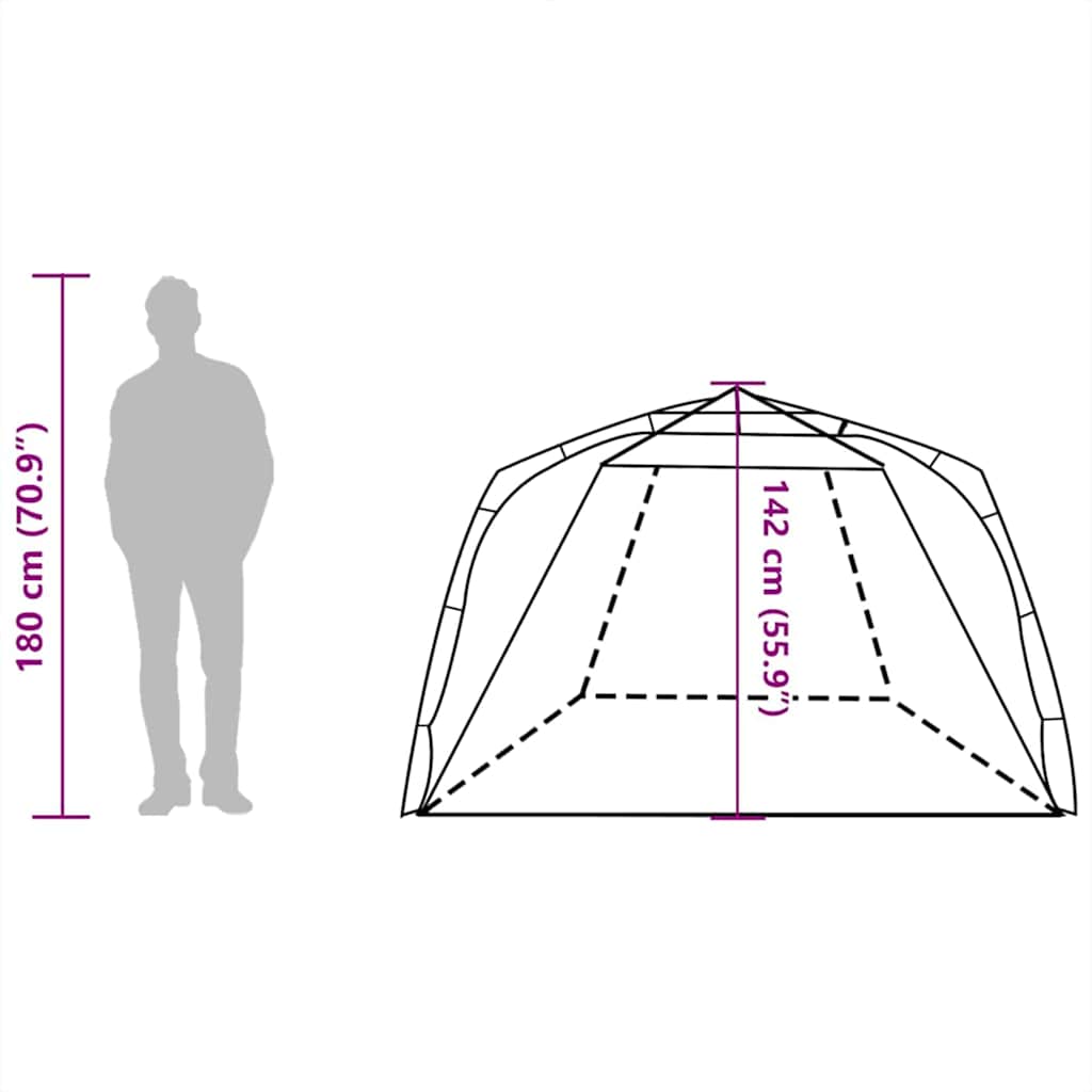 Tenda da Spiaggia 3 Persone Grigio Rilascio Rapido Impermeabile
