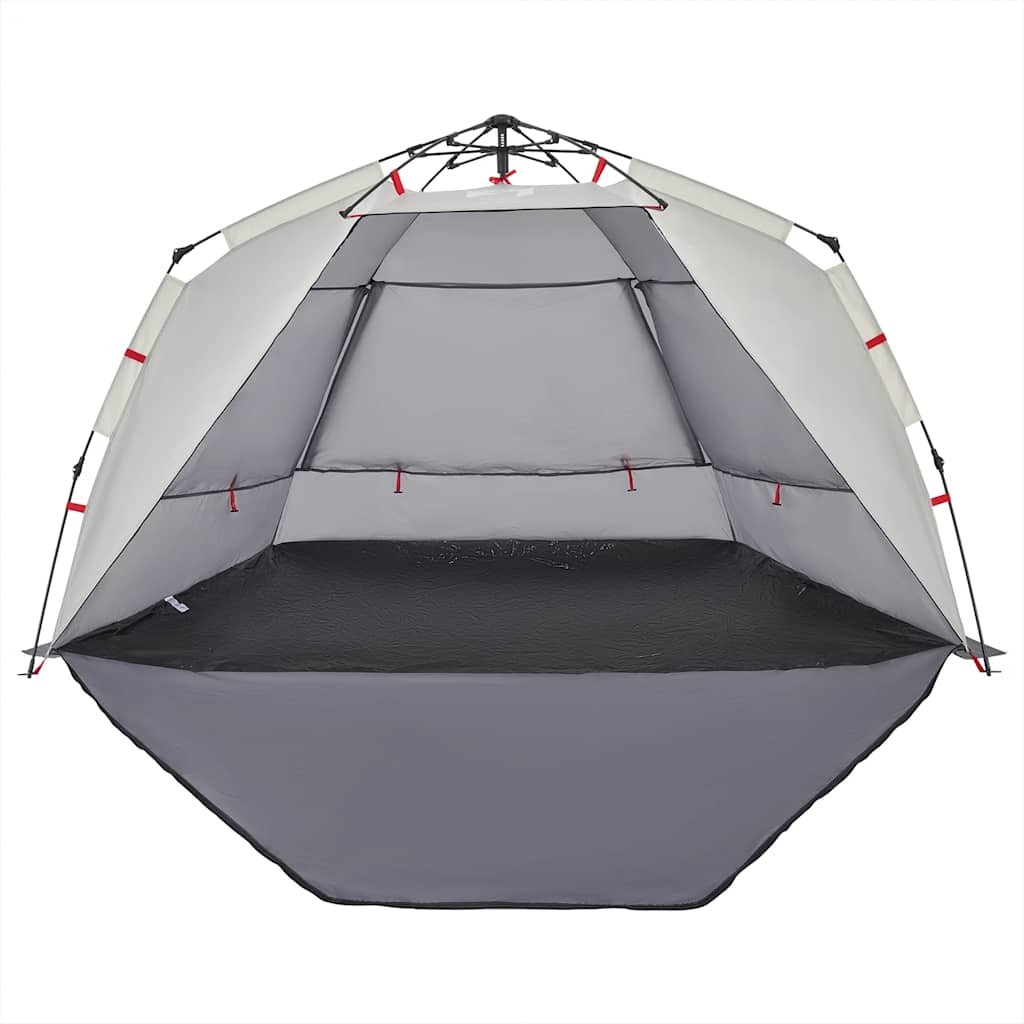 Tenda da Spiaggia 3 Persone Grigio Rilascio Rapido Impermeabile