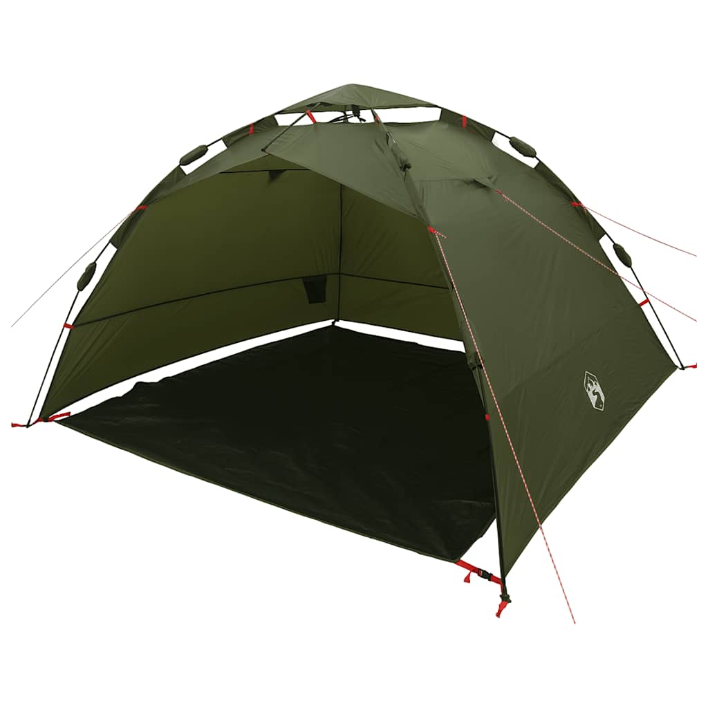 Tenda da Pesca 4 Persone Verde Oliva a Rilascio Rapido