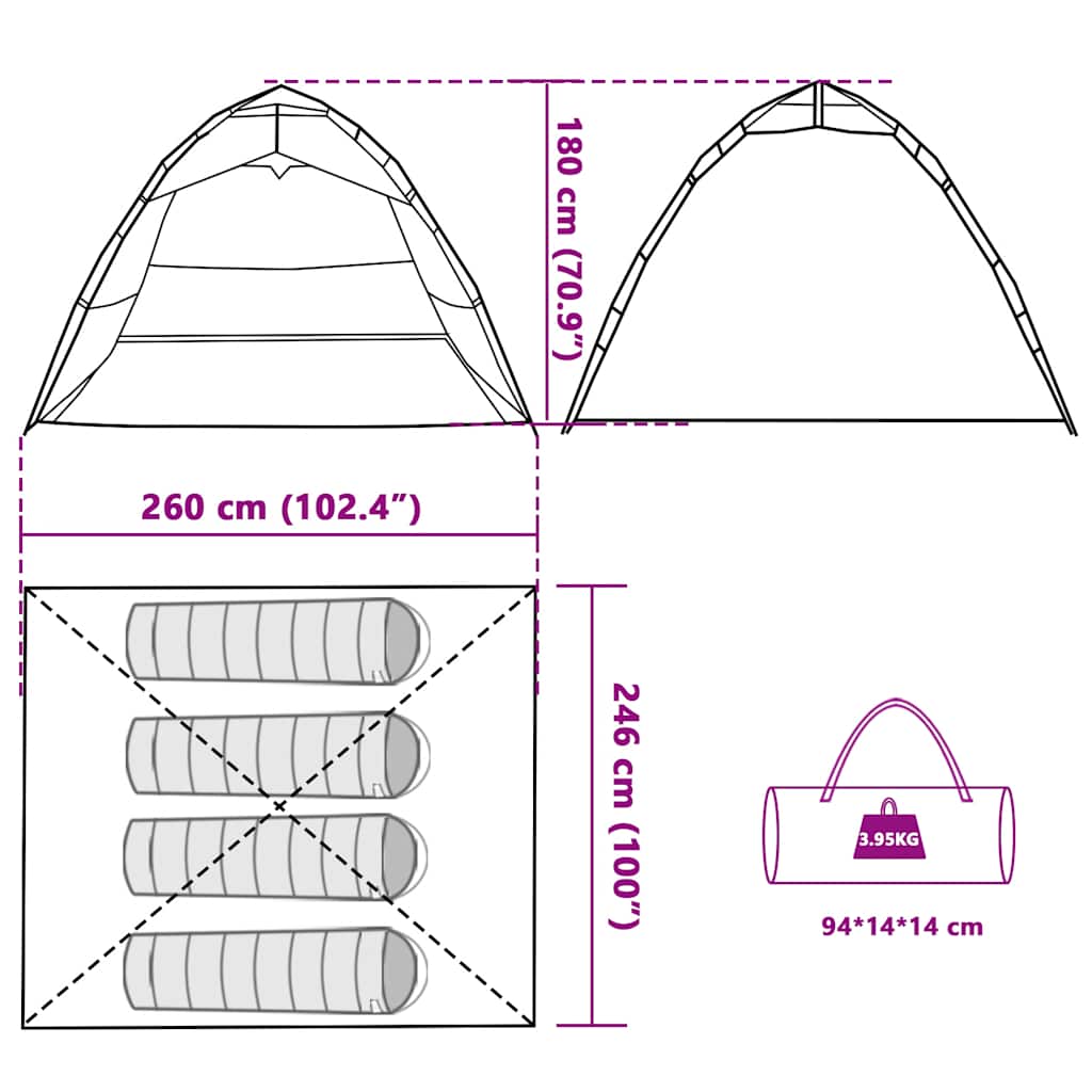 Tenda da Pesca 4 Persone Mimetica a Rilascio Rapido