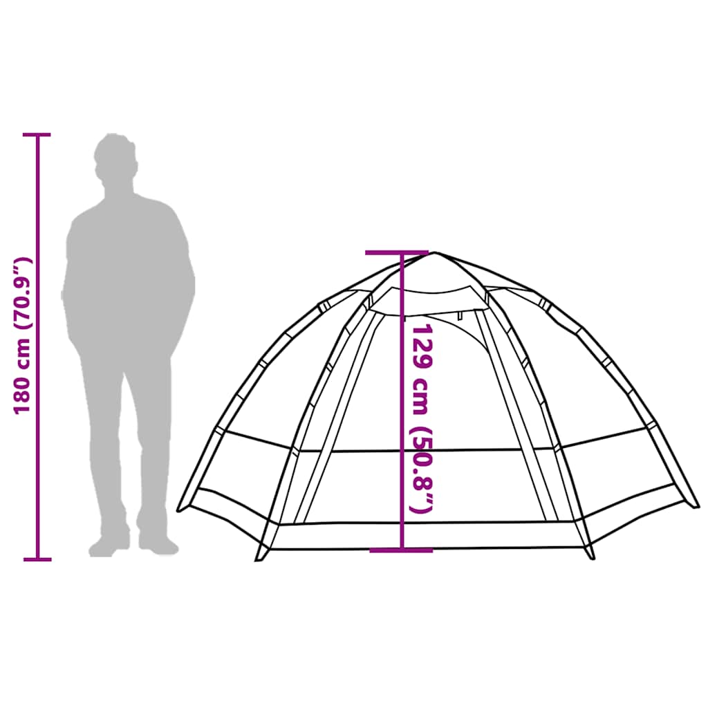 Tenda da Campeggio Cabina 4 Persone Verde a Rilascio Rapido