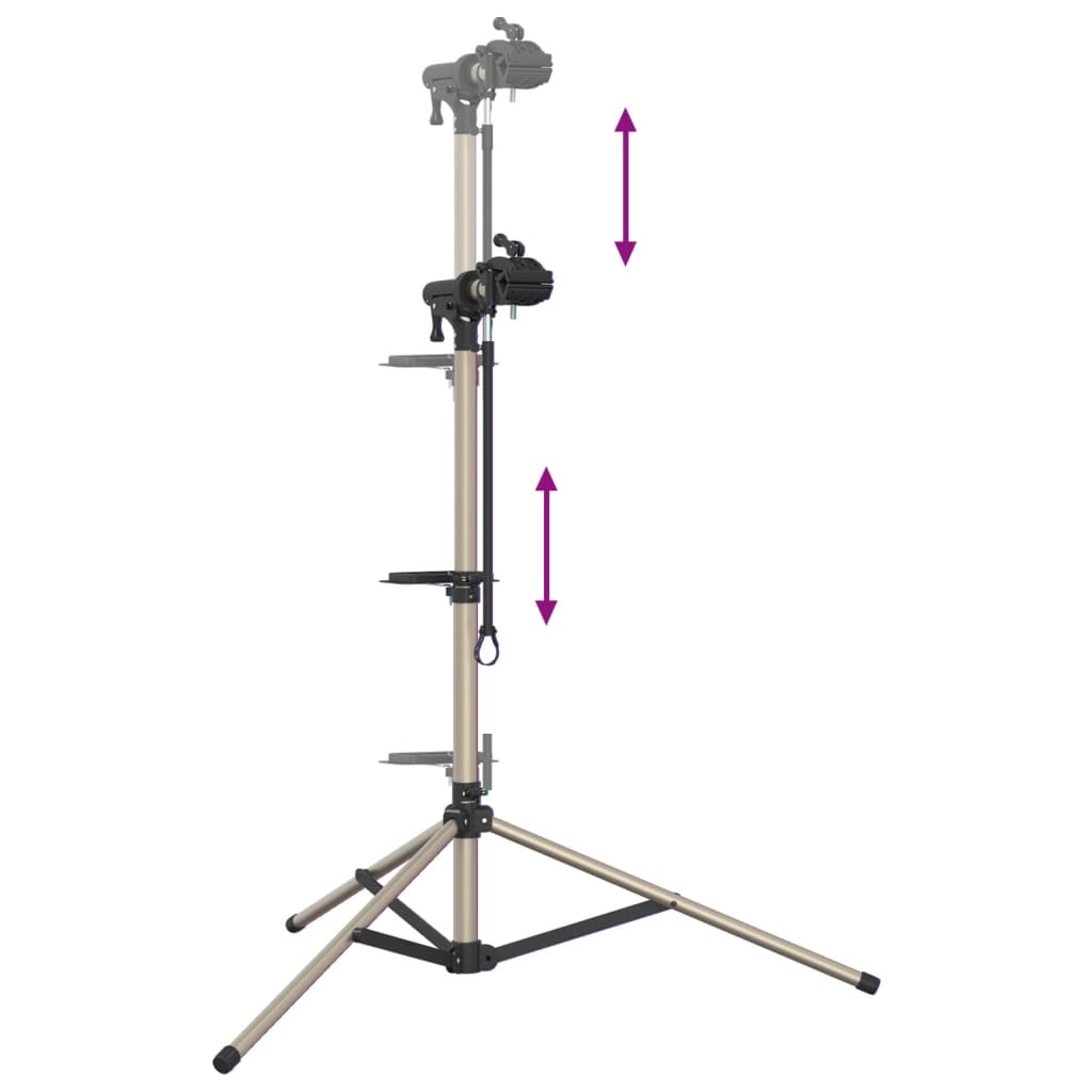 Supporto per Riparazione Bici Regolabile 120-165 cm Alluminio