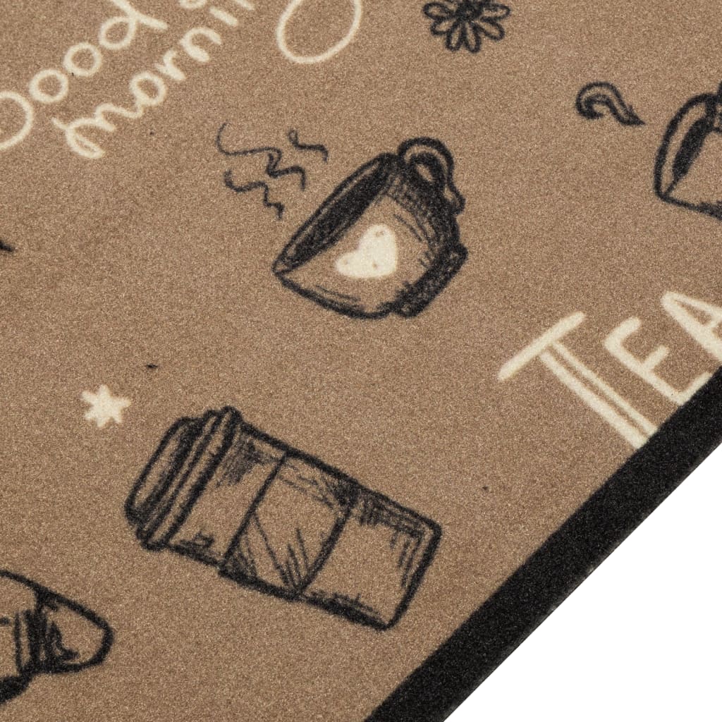 Tappeto da Cucina Lavabile Marrone Mattutino 45x150 cm Velluto
