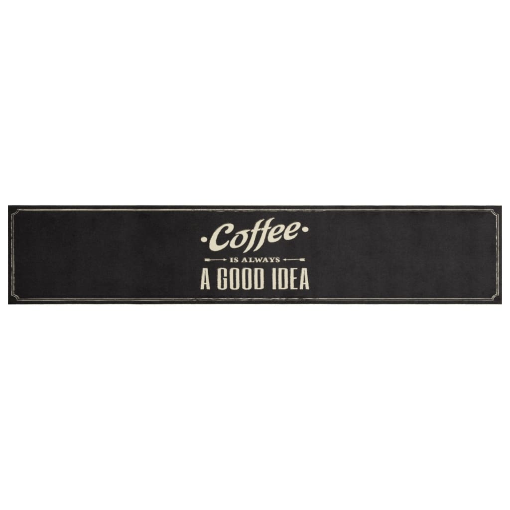 Tappeto da Cucina Lavabile Testo Caffè 60x300 cm in Velluto