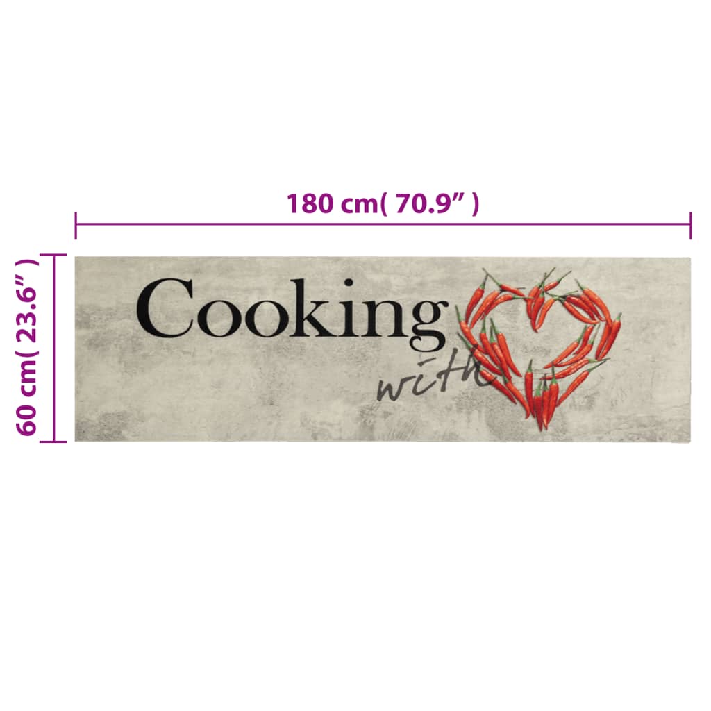 Tappeto da Cucina Lavabile Cucinare 60x180 cm in Velluto