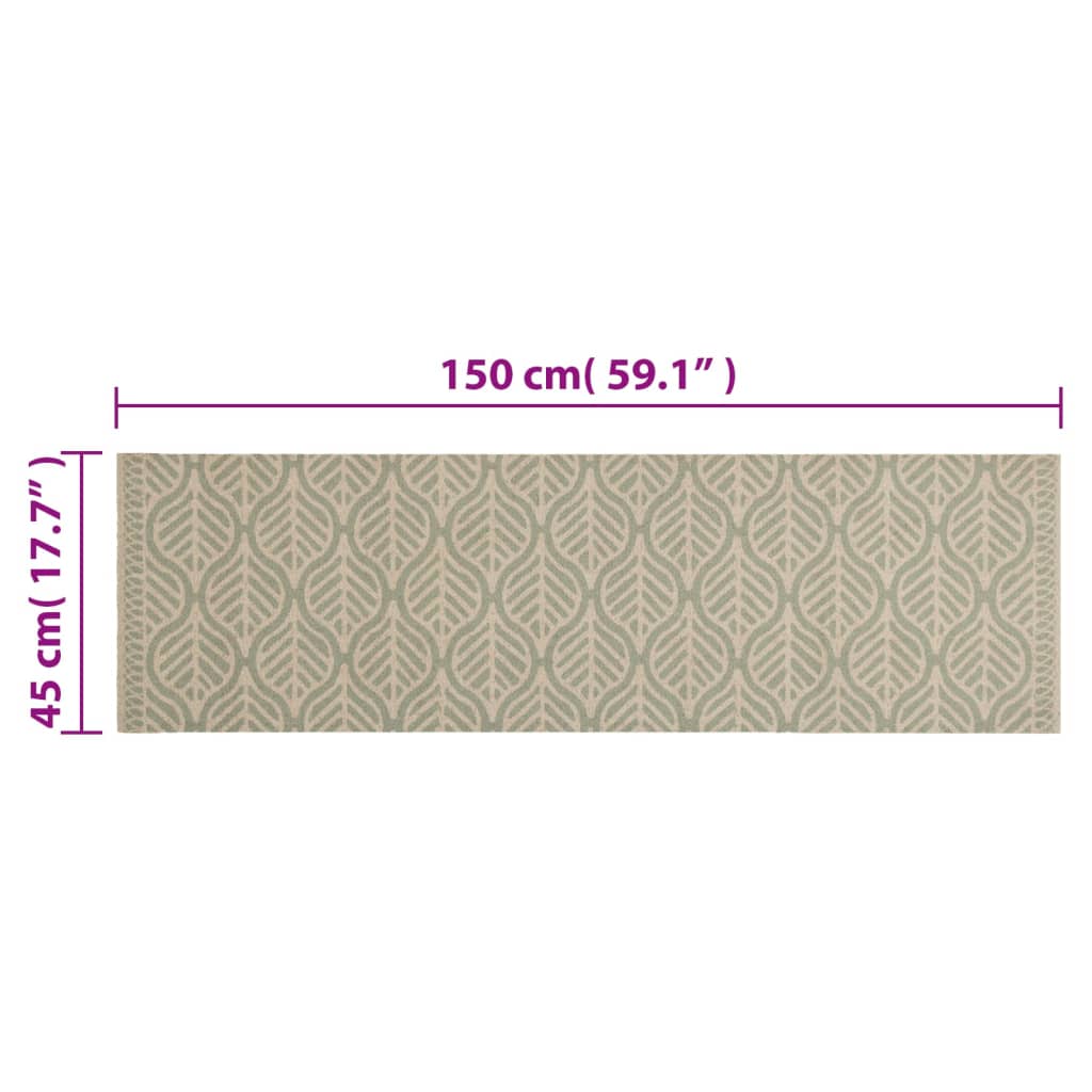 Tappeto da Cucina Lavabile Foglie 45x150 cm in Velluto