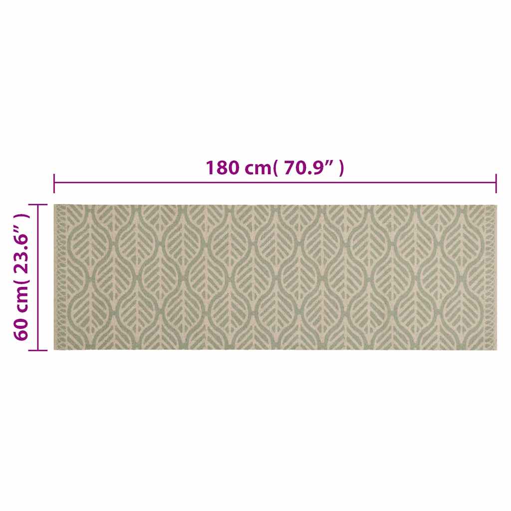 Tappeto da Cucina Lavabile Foglie 60x180 cm in Velluto