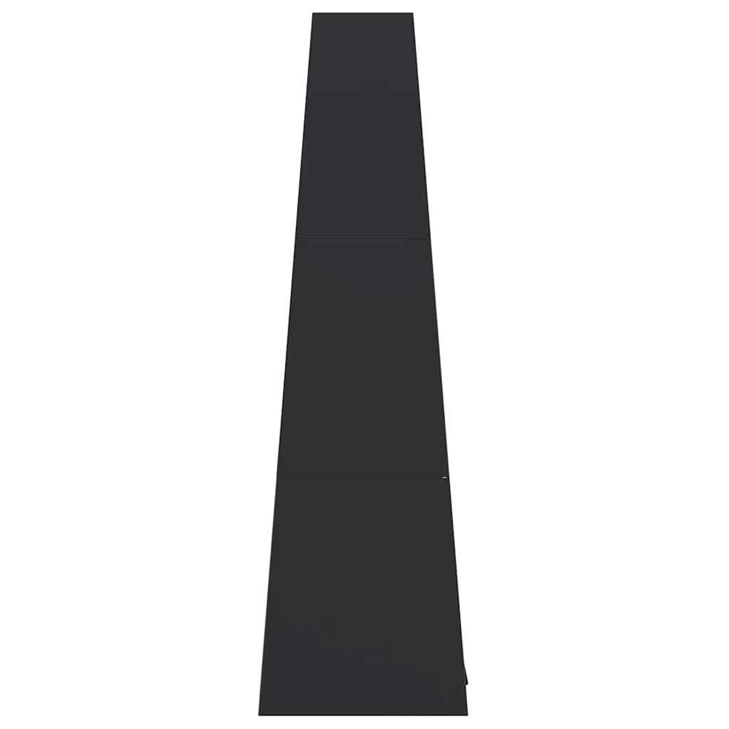 Caminetto da Esterno Design Torre Deposito Tronchi Nero Acciaio