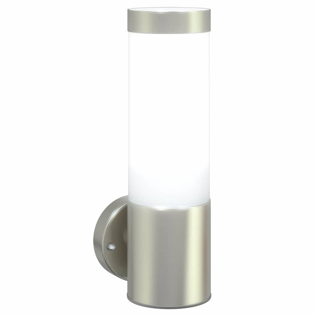 Lampada da Parete Esterna 2 pz Argento 12 x 8,5 x 27 cm