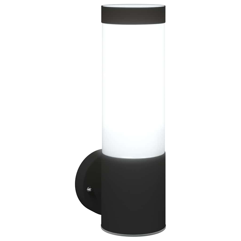 Lampada da Parete Esterna 2 pz Nero 12 x 8,5 x 27 cm