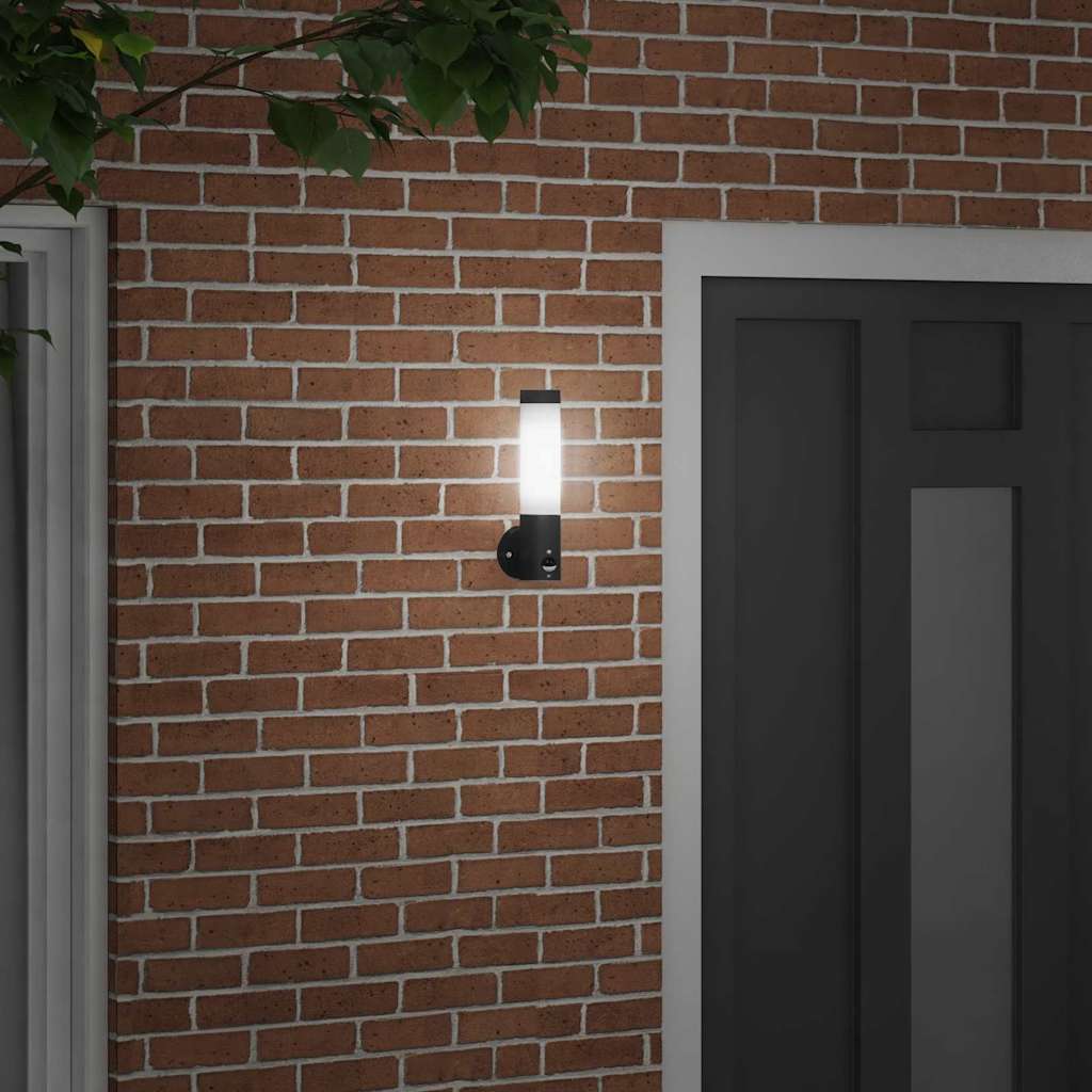 Lampada da Parete Esterna Nero 12 x 8,5 x 29 cm